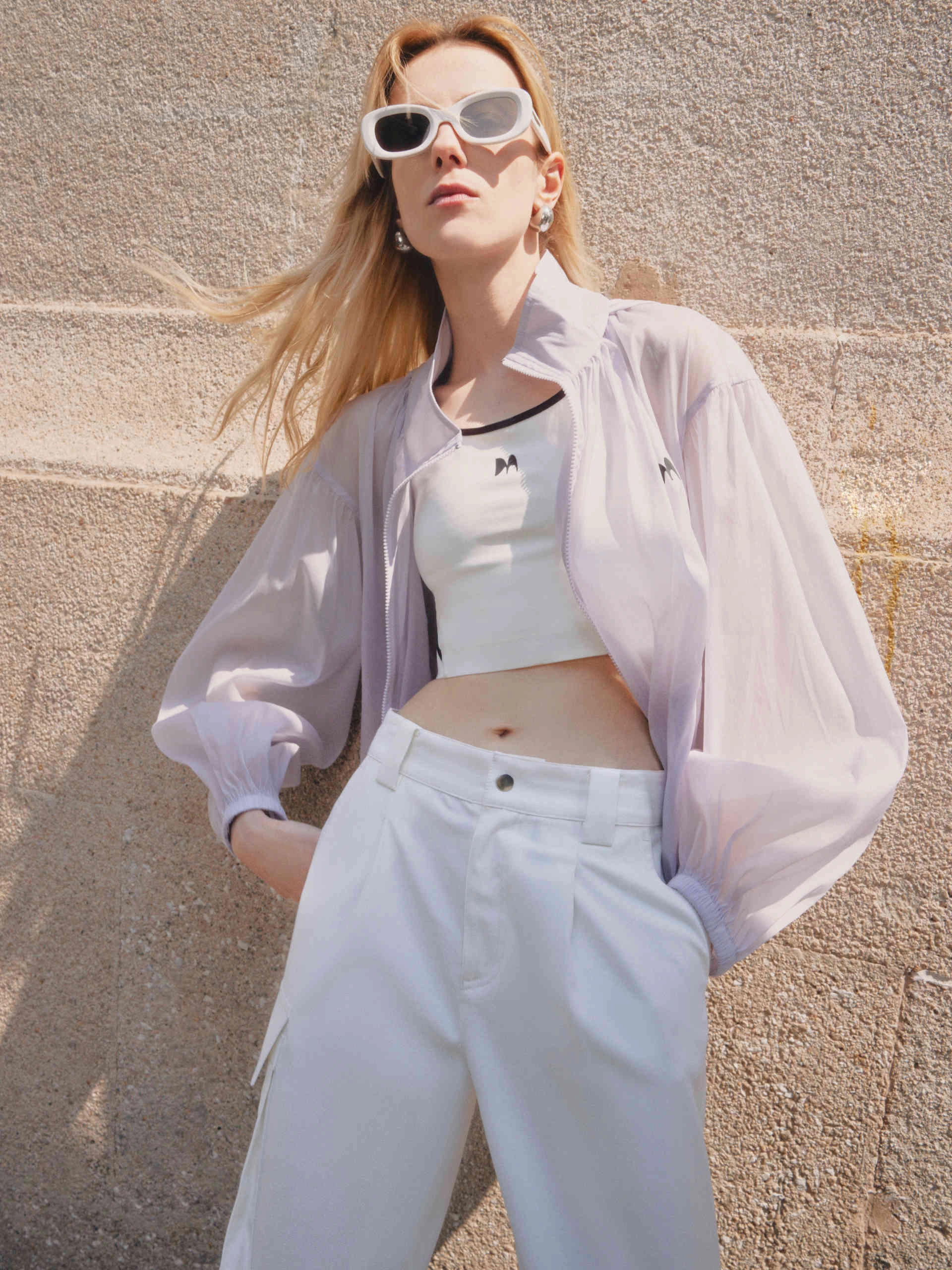 Sheer Hoodie Jacket Reinforced Edging Wrinkle Free Fabric