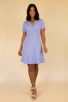 Subtle Glow Sienna Floral Short Sleeve Blue Dress