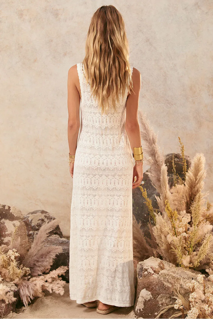 Contrast-Piping Siesta Maxi Dress