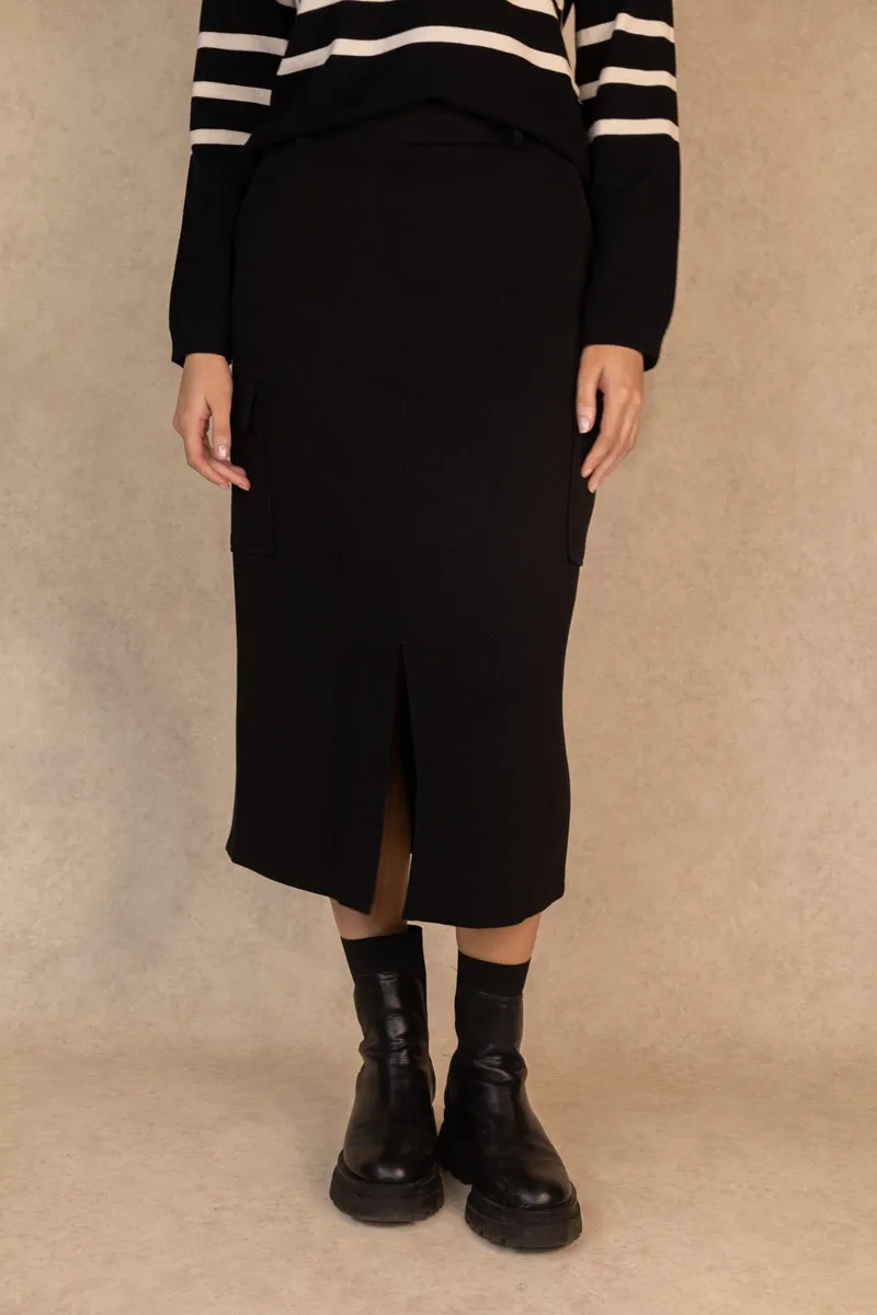 Siffi High Waisted Cargo Skirt Cuffed hem