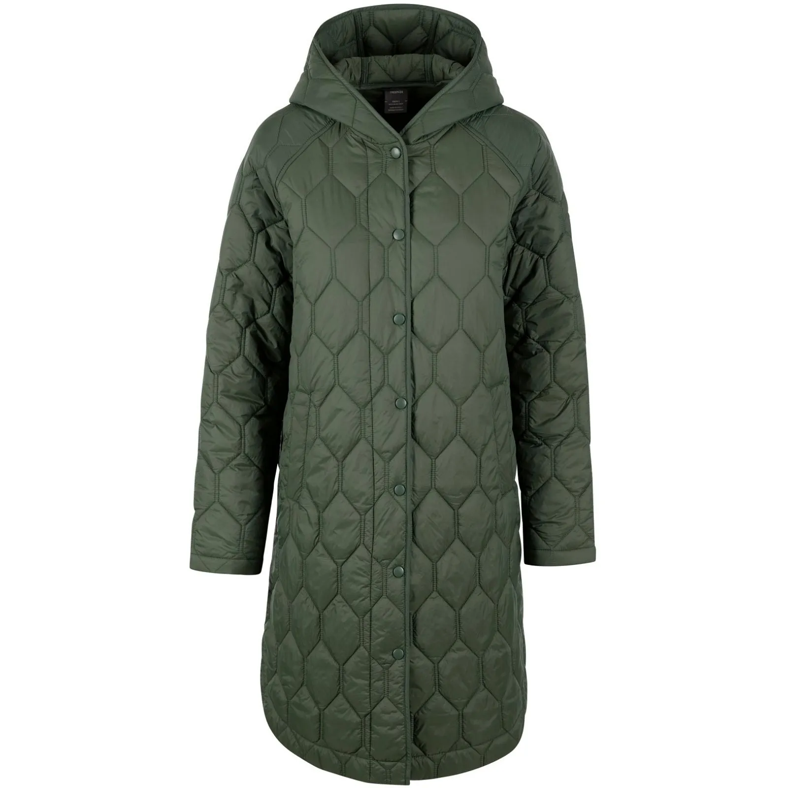 Trespass Womens Phase Hooded Longline Padded Jacket Sport Fit