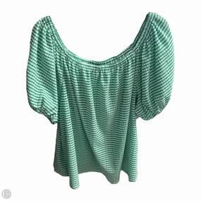 Top Short Sleeve By Lane Bryant In Green & White, Size: 2x Comfortable Cotton