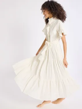 Air Layer Breathable Feel Victoria Dress in Ivory Eyelet