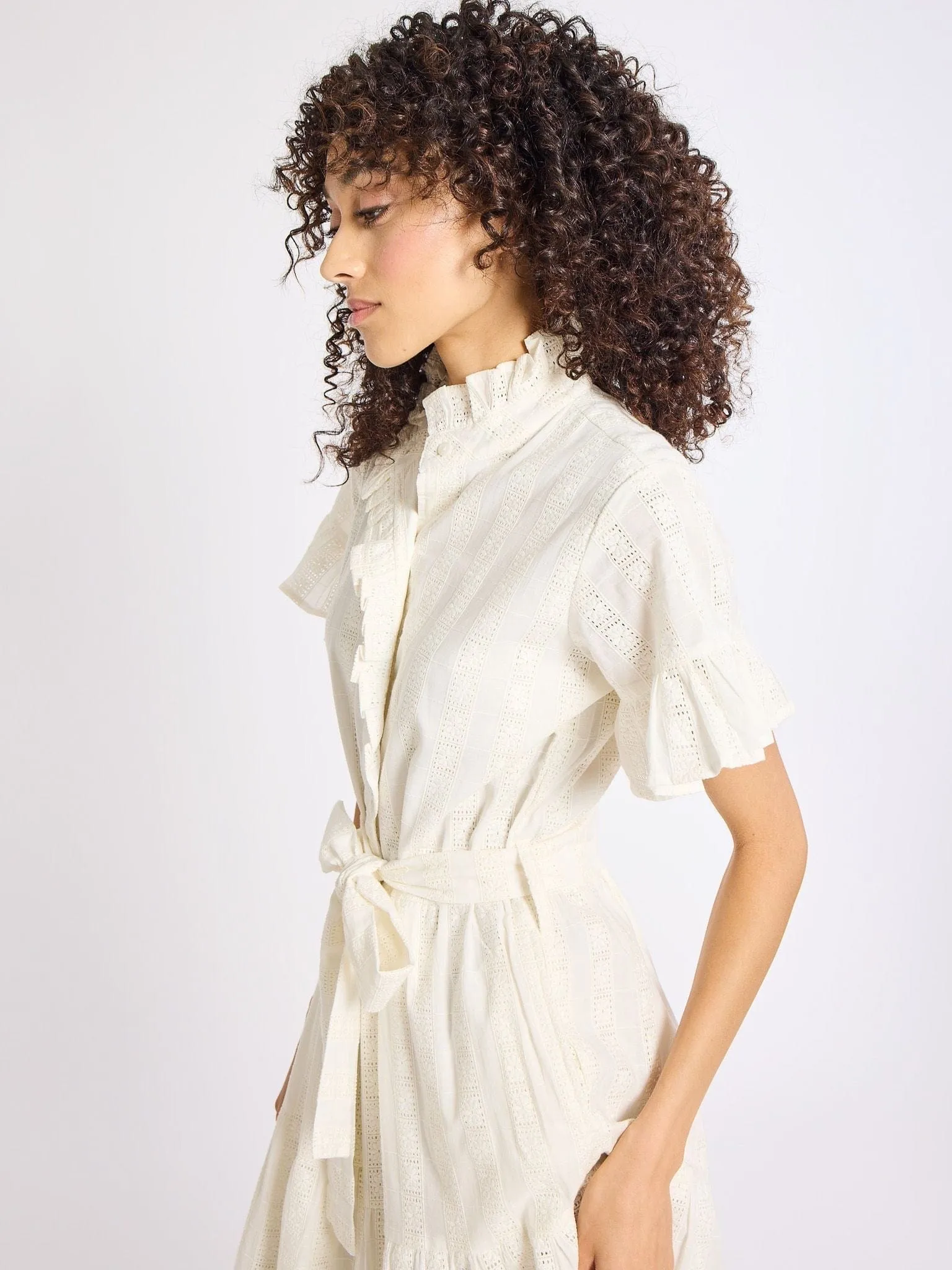 Victoria Dress in Ivory Eyelet Wedding-Guest