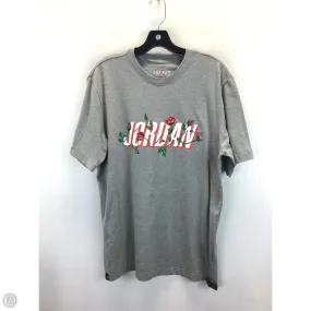 Top Short Sleeve Luxury Designer By Jordan In Grey, Size: L Breathable Wear Fit Versatile Comfort