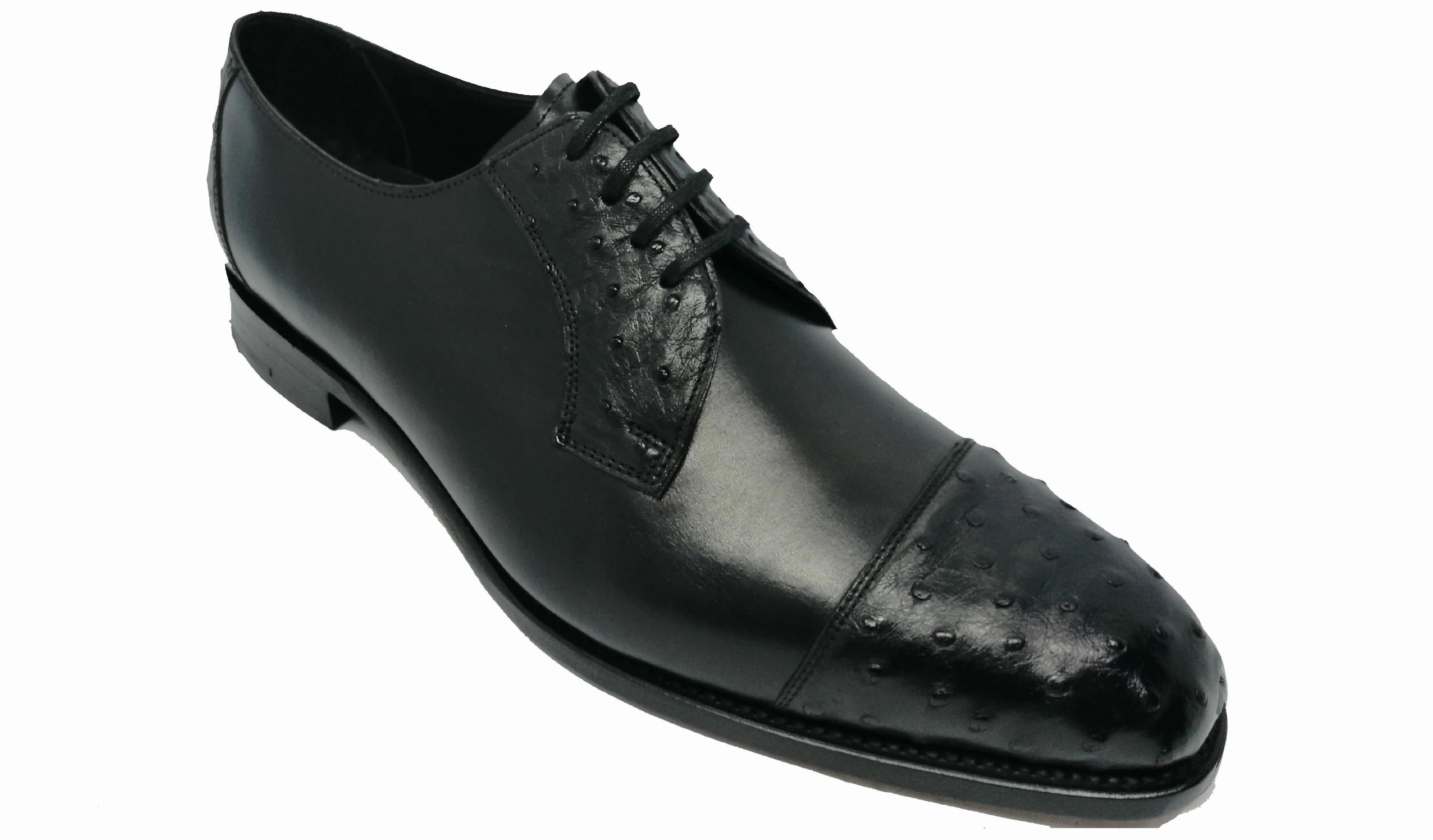 Dorchester - Black Calf / Ostrich Minimal Aesthetic Wedding Look
