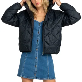 Roxy Womens Wind Swept Hooded Packable Padded Jacket clean design Durable Water Repellent Finish