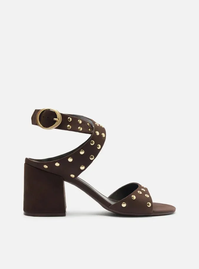 Kara Leather Block Sandal Windy day