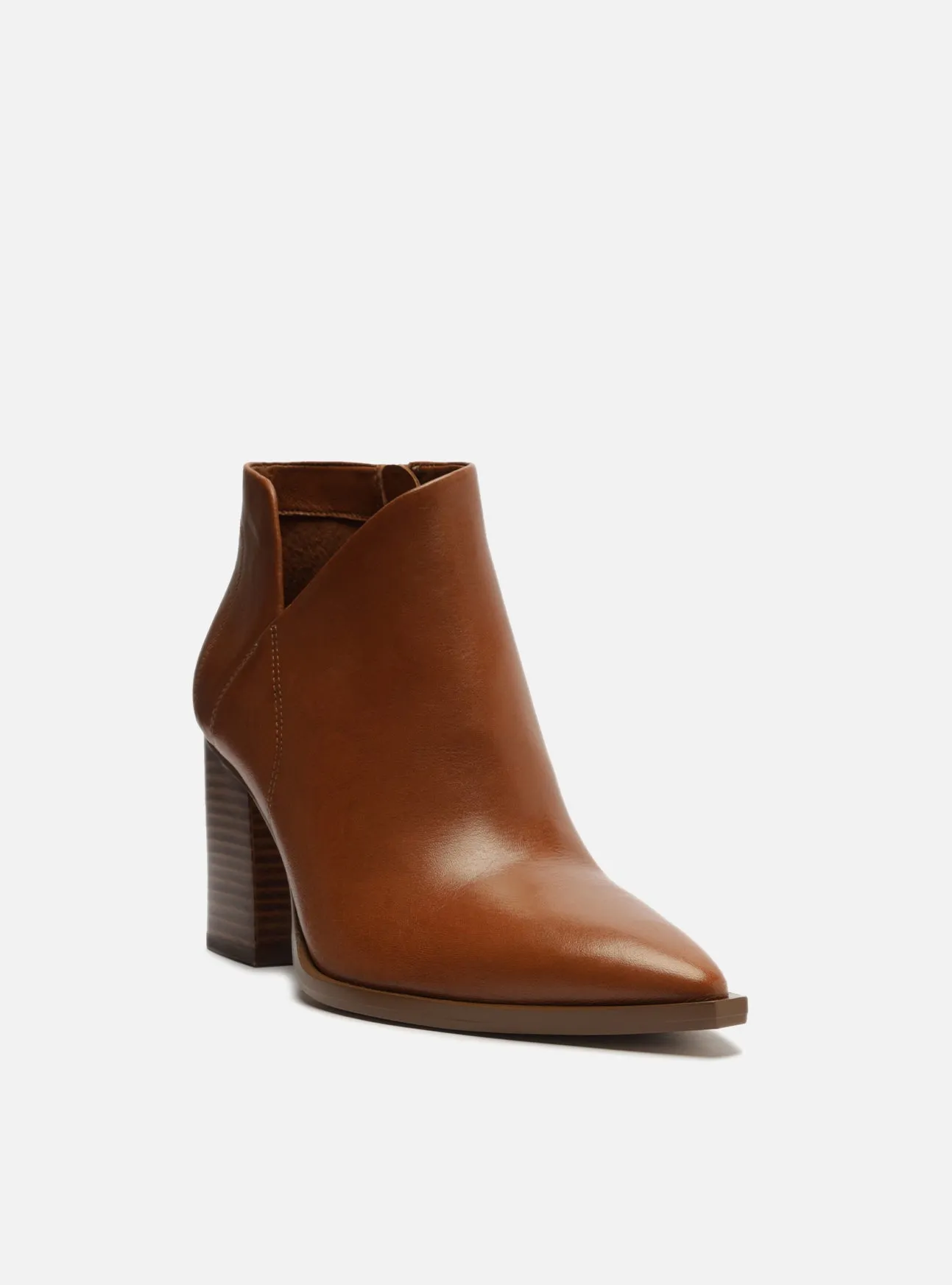 All Weather City Walking Cora Leather Block Ankle Boot
