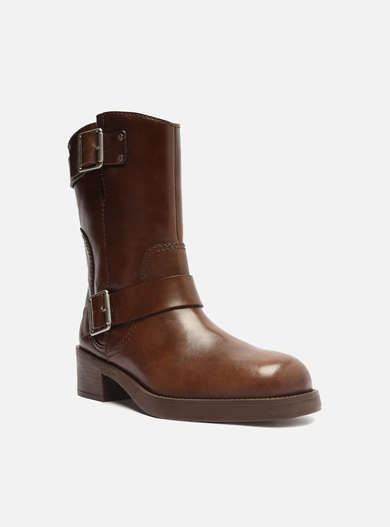 Stain Resistant Finish Lucy Leather Block Boot