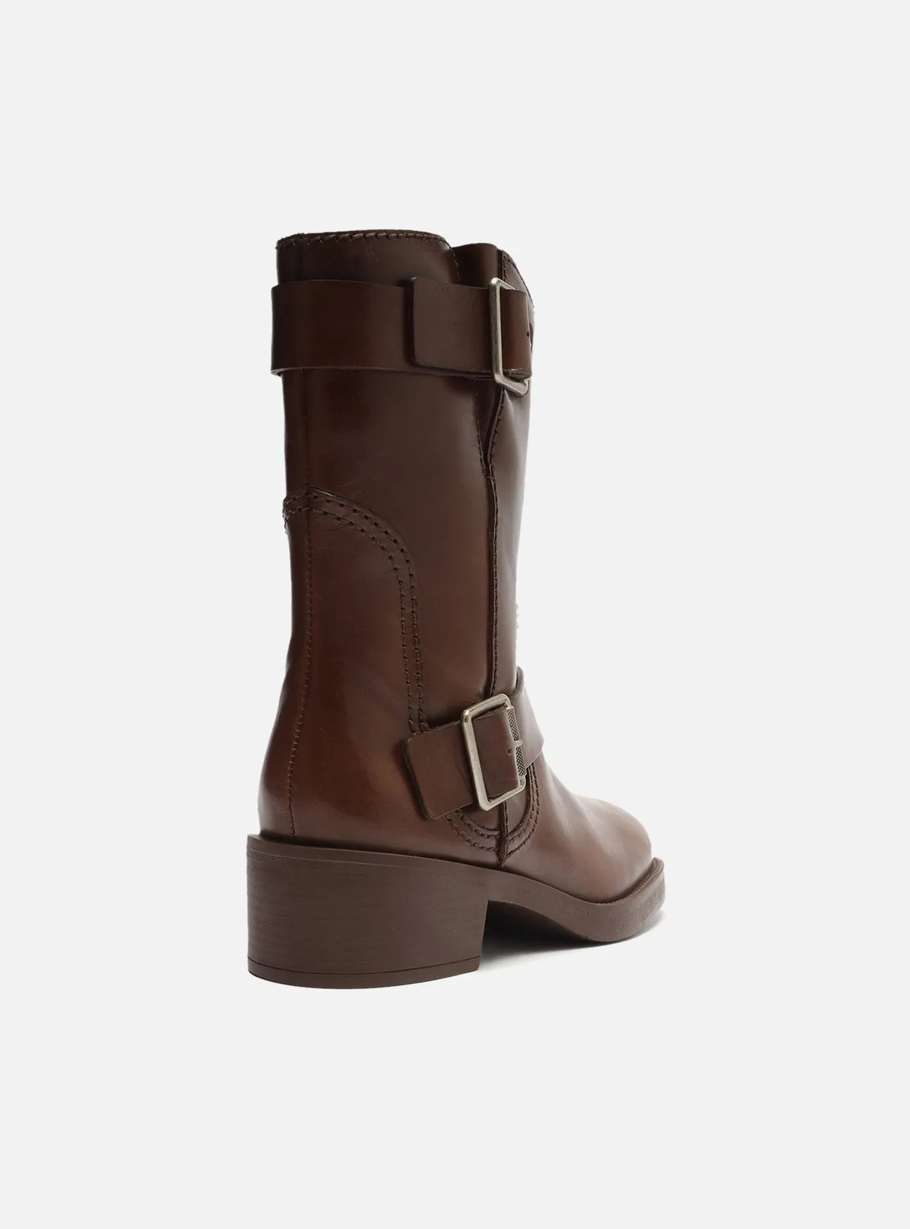 Lucy Leather Block Boot Flexible Sole Design