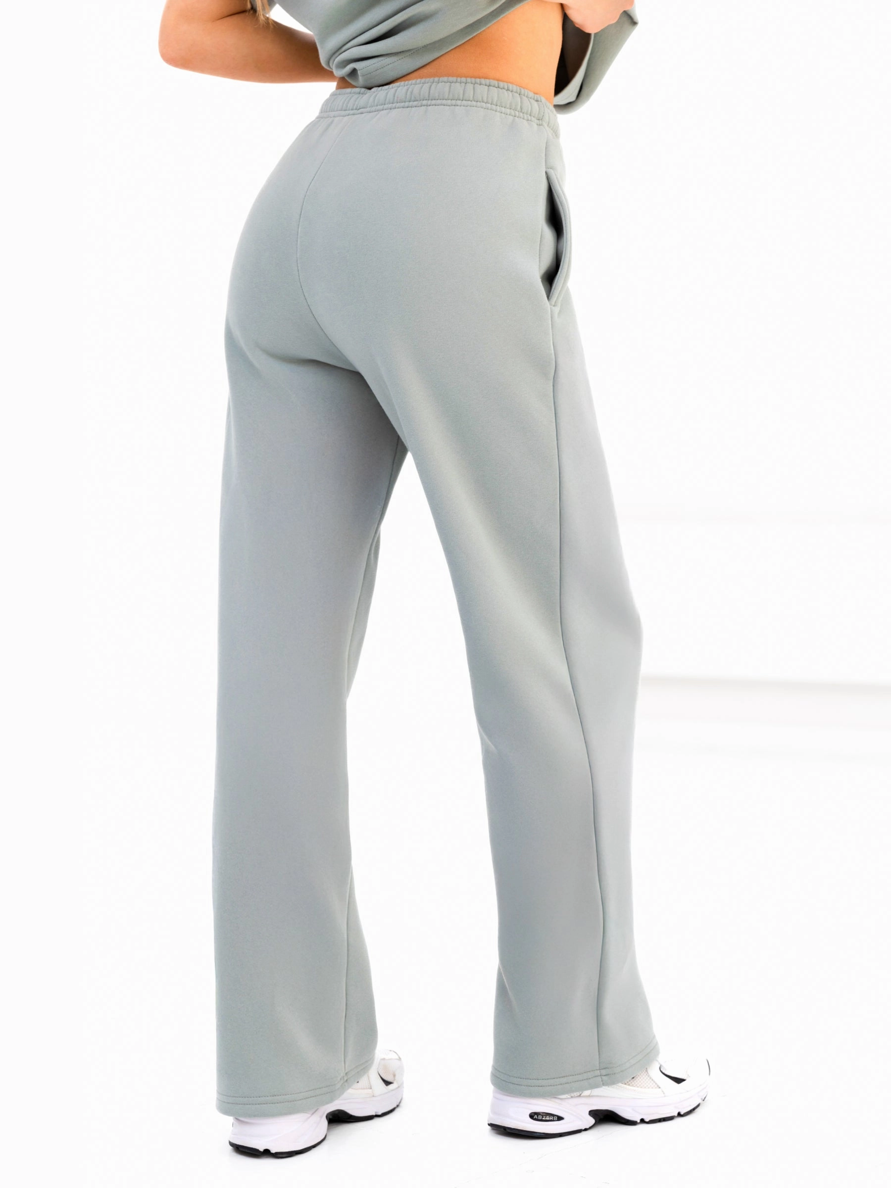 Cloud Print Wide Leg Sweatpants - Mineral Blue Relaxed fit wear