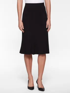 Luxury Finish Comfort Wear Gored Mylana Knit Skirt, Black - True Fit