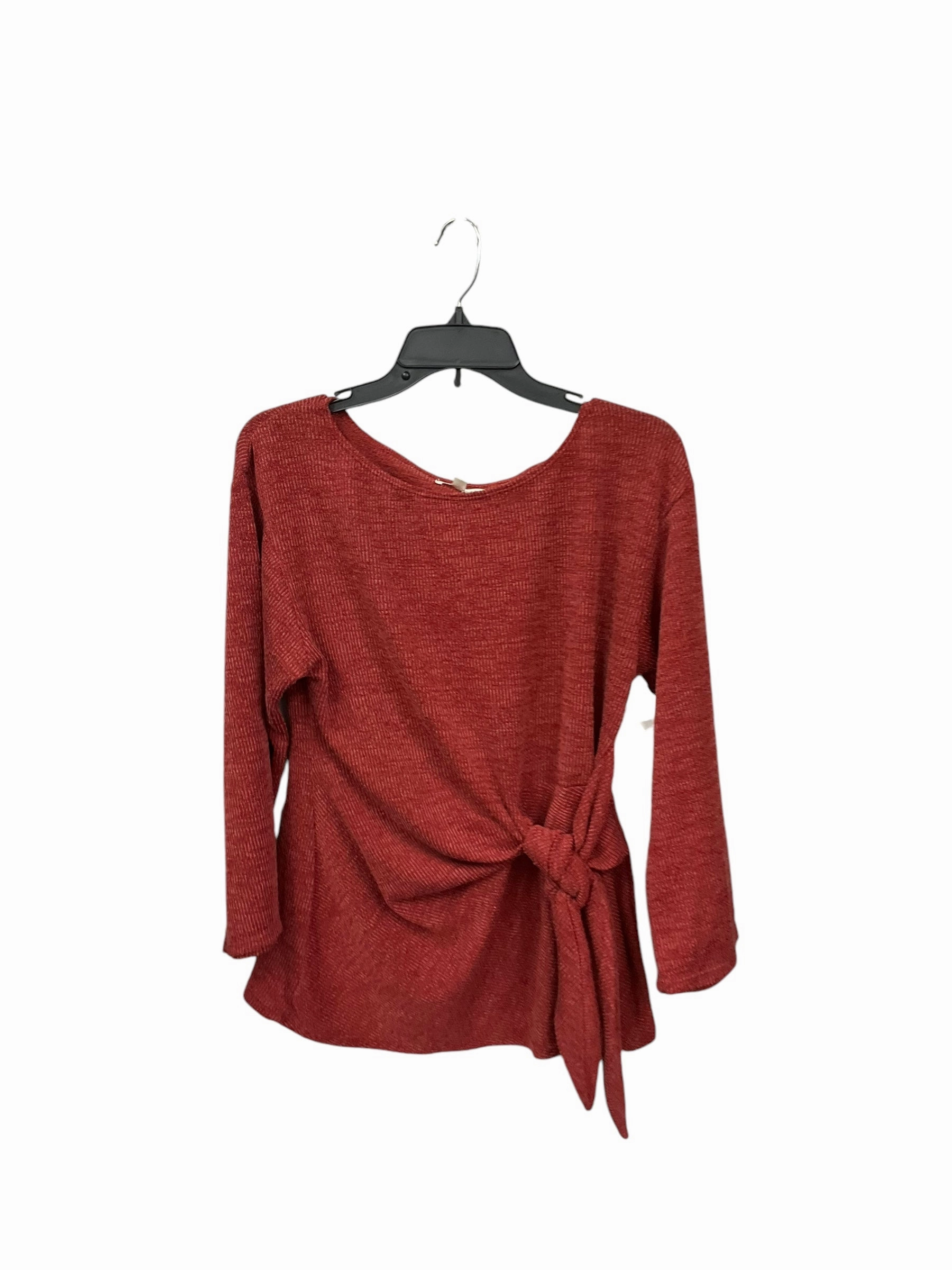 Moisture wicking Top Long Sleeve By Max Studio In Red, Size: M