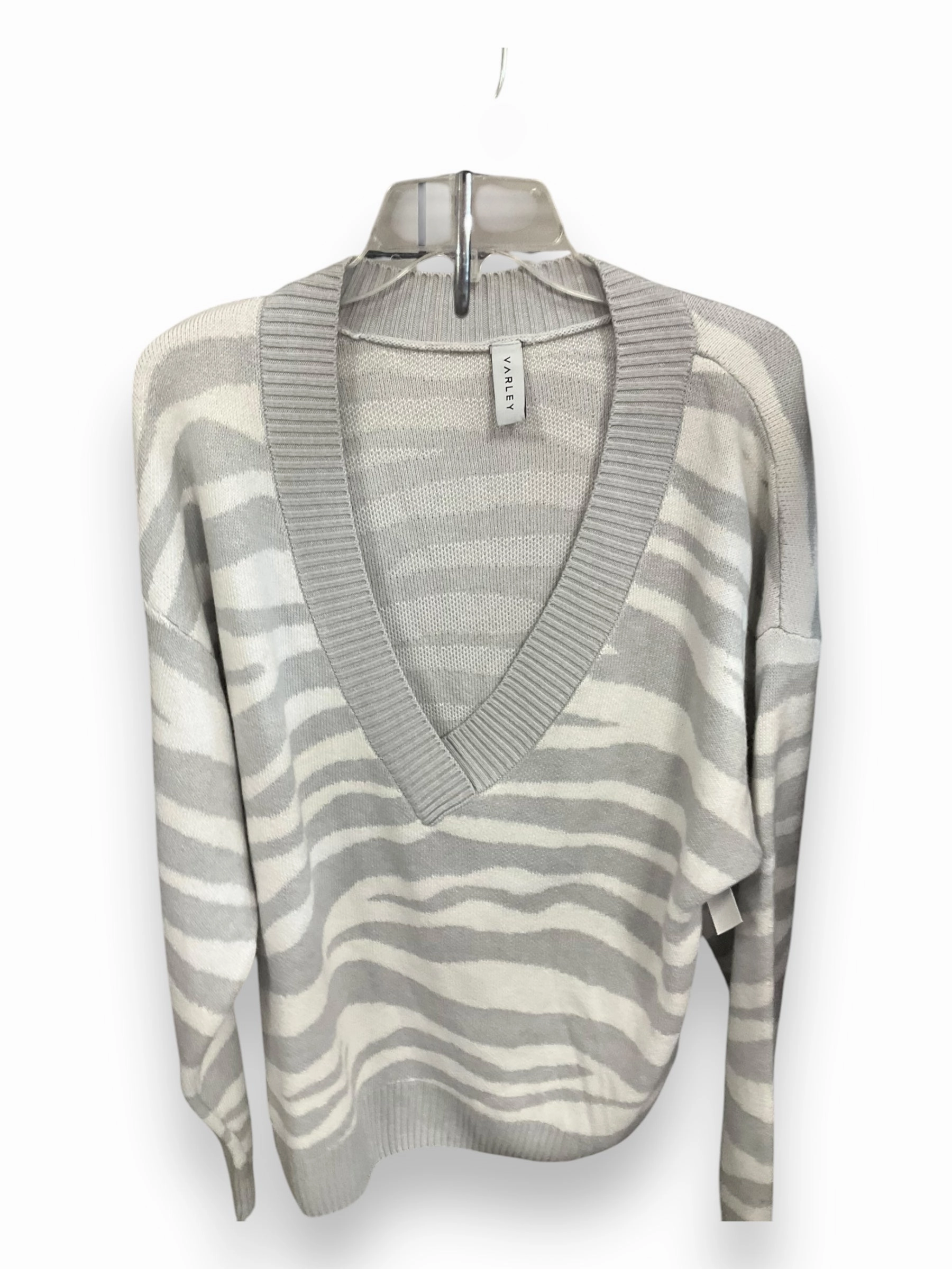 Layered Placket Design Regular Fit Sweater By Varley In Zebra Print, Size: M