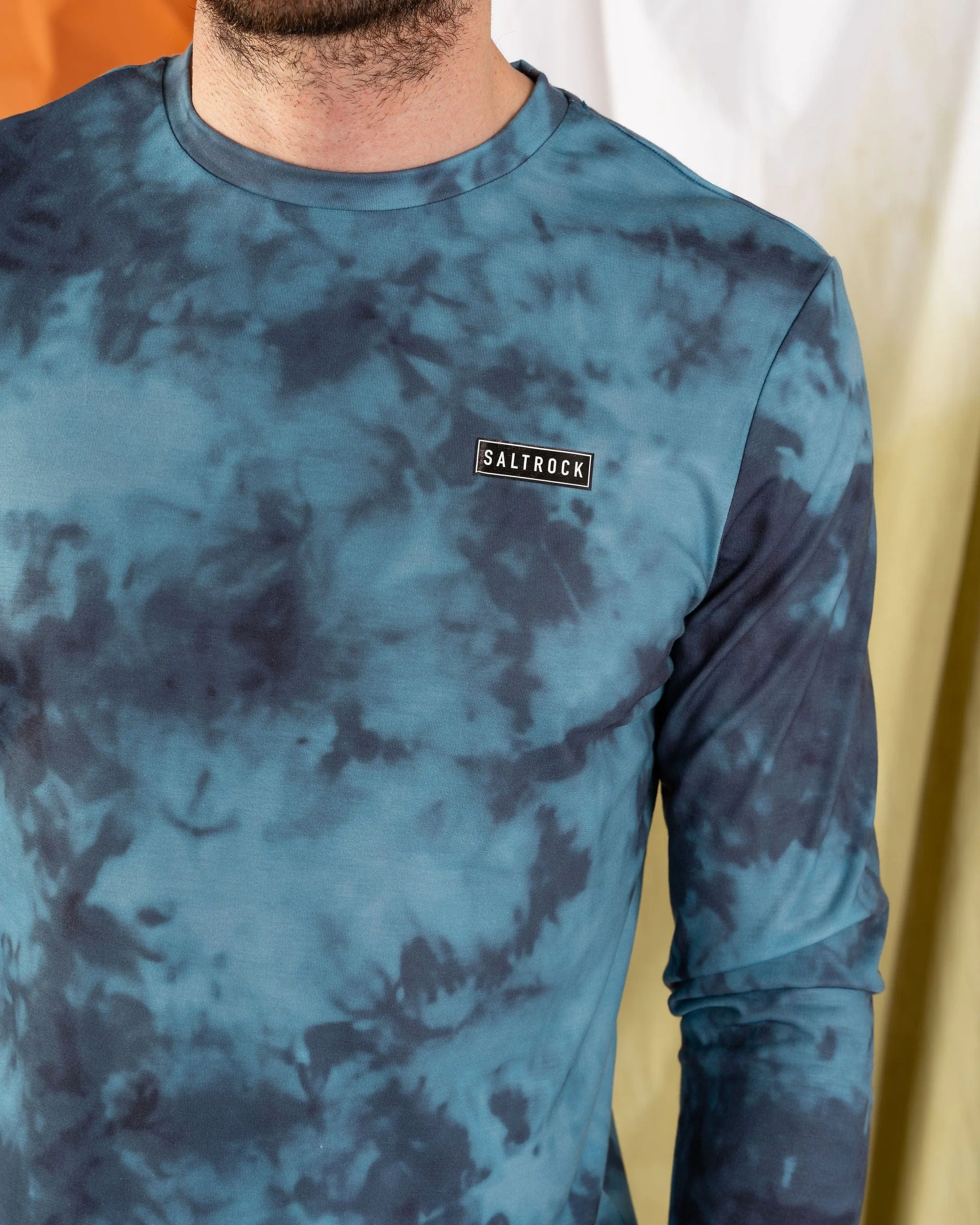 Rebalance Hybrid - Mens UPF 50  Long Sleeve T-Shirt - Blue Minimalist Look Cool Vibes