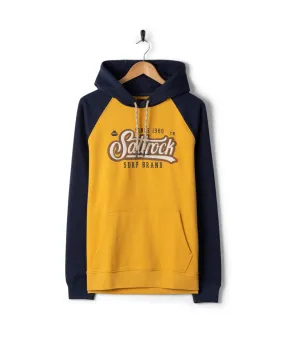 Quick Dry Performance Pitcher Raglan - Mens Pop Hoodie - Yellow/Blue