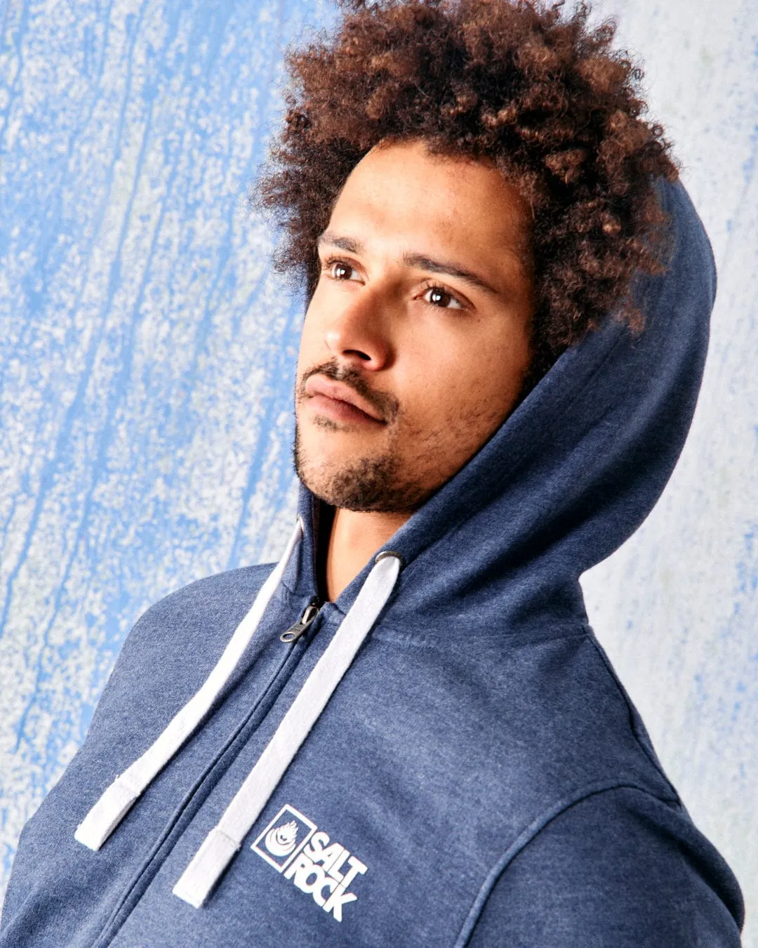 Saltrock Original - Mens Zip Hood - Blue Marl Stretchable Comfort Quick Dry Material