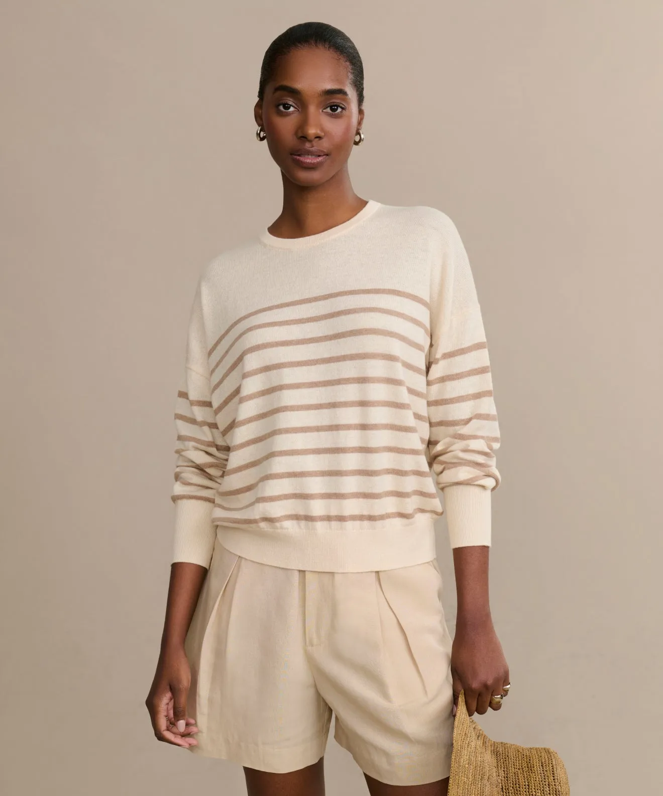 Lightweight Cable Pattern Avery Crewneck