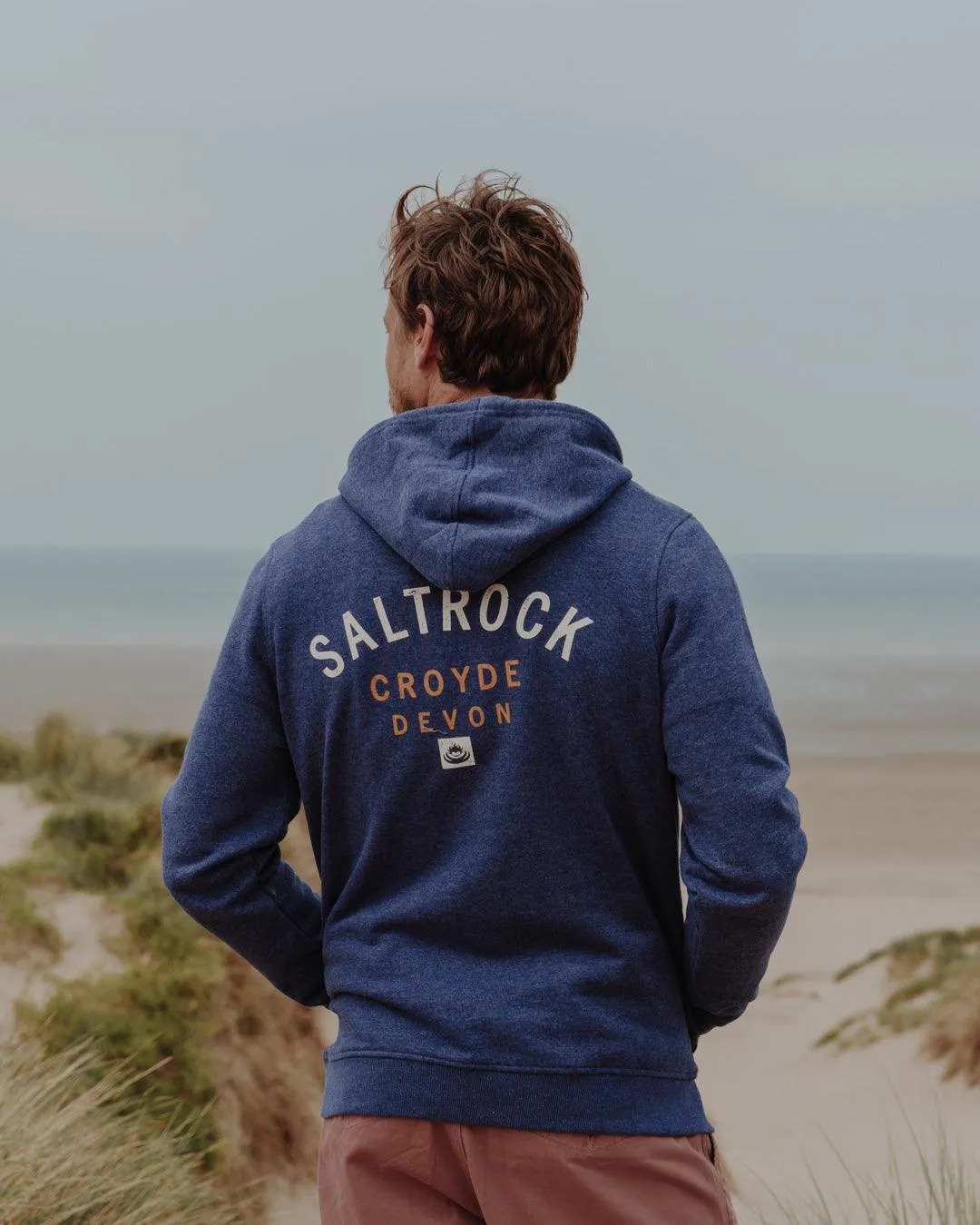 Soft Layers Location - Mens Pop Hoodie - Croyde - Blue