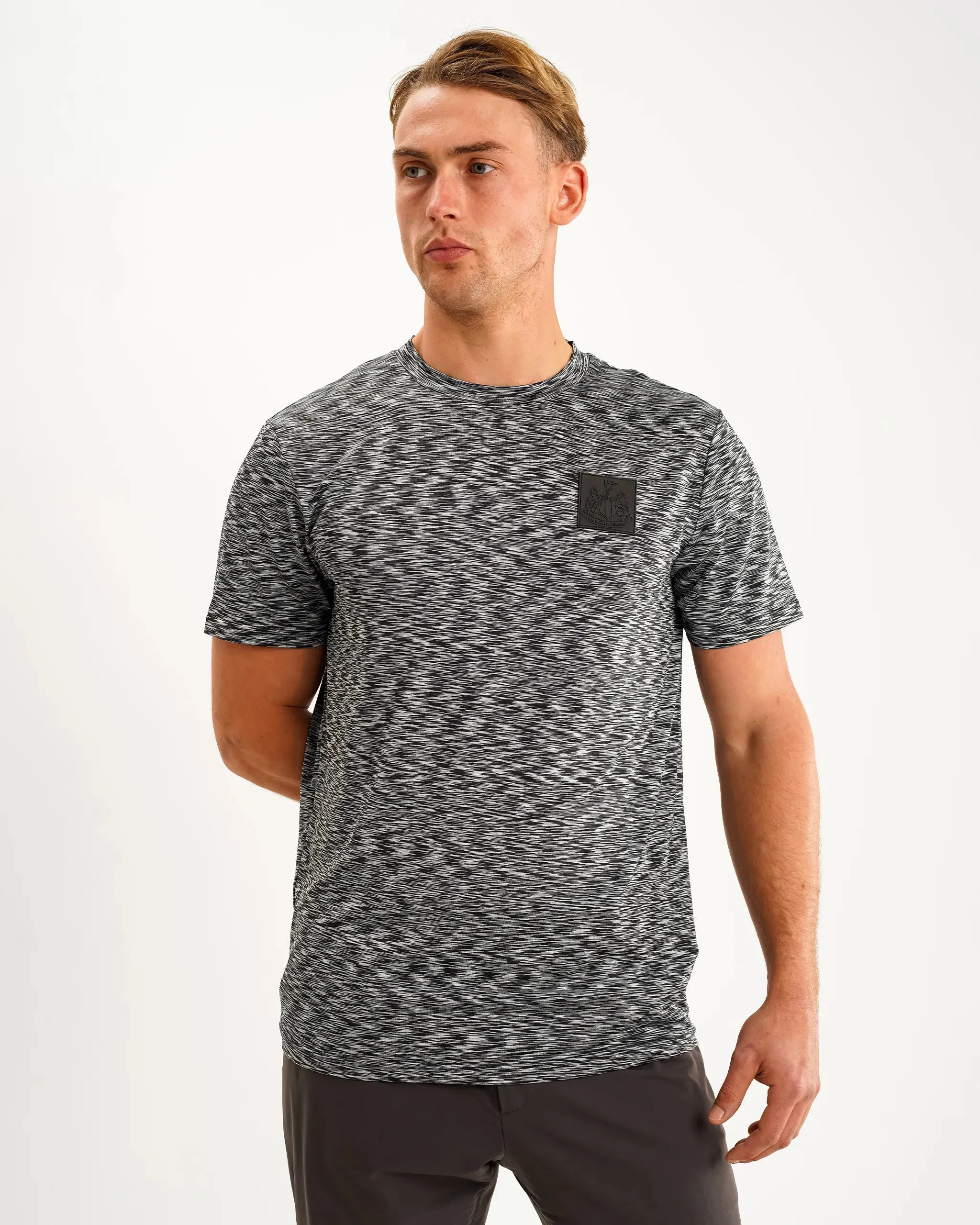 Newcastle United Men's Black Spacedye Tee DurableStitching Award-winning
