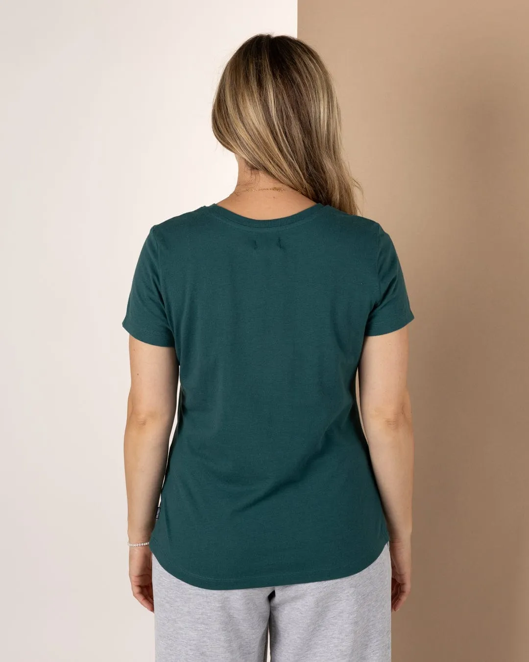 Velator - Womens Short Sleeve T-Shirt - Teal Trendy Casual Wear Relaxed Comfort Wear