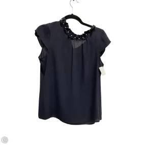 Chic Comfort Top Short Sleeve Designer By Karl Lagerfeld In Navy, Size: M