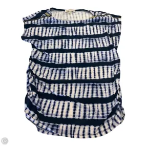 Top Short Sleeve Designer By Michael Kors In Striped Pattern, Size: Xl Circular Knit Construction