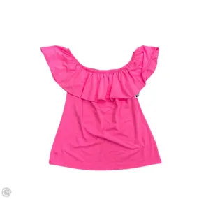 TearResistant Fabric Top Short Sleeve Designer By Lilly Pulitzer In Pink, Size: S