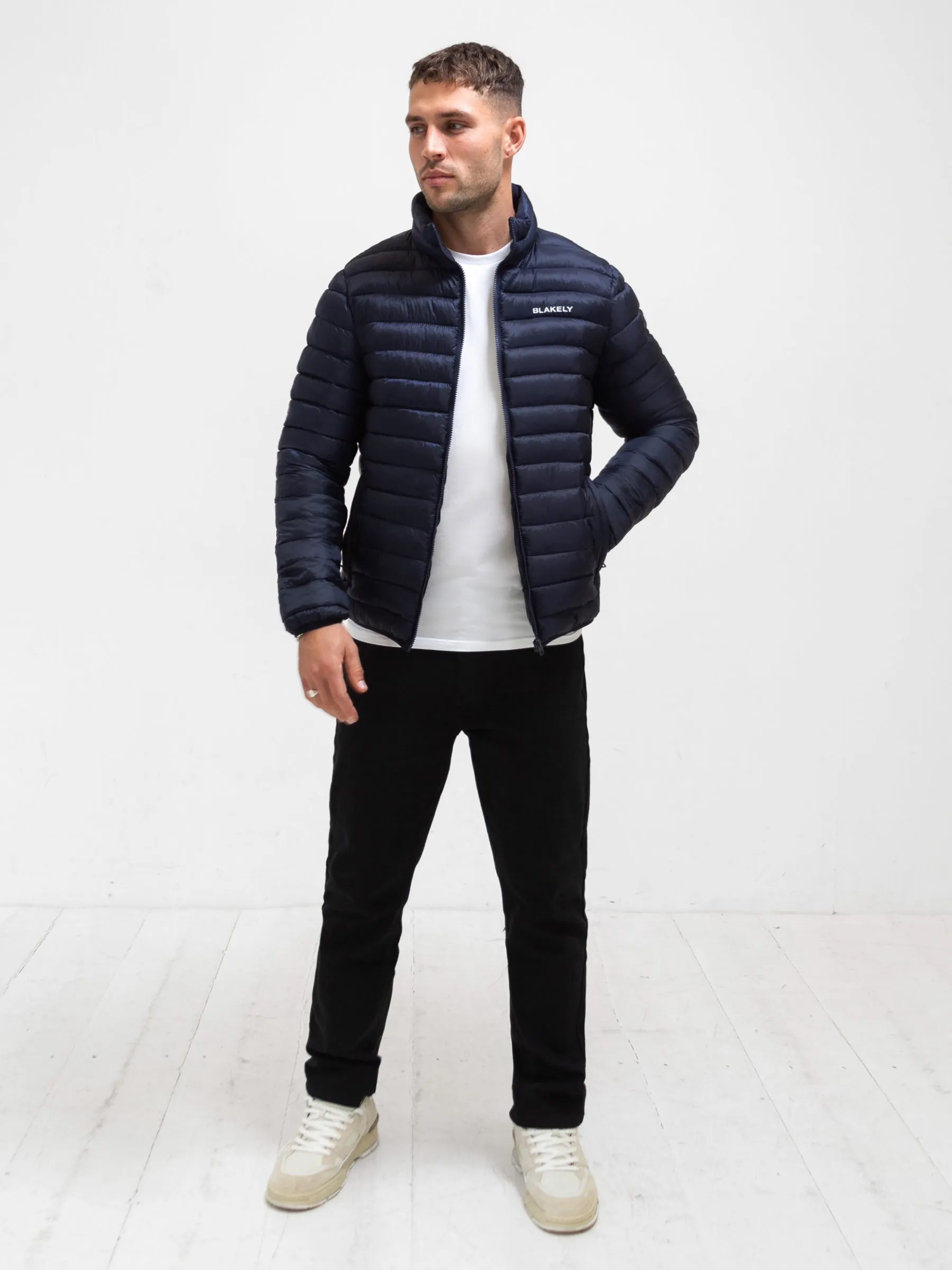 Eco Friendly Dye Process No Static Lucas Lightweight Puffer Jacket - Navy