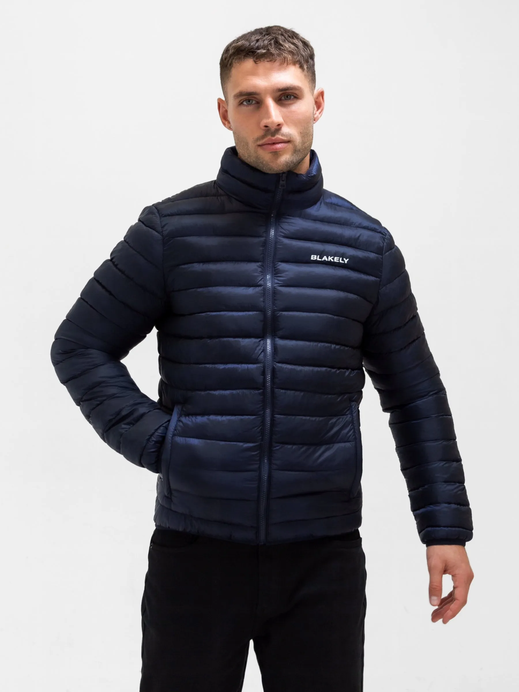 FlexibleHoodDesign Elastic hem Lucas Lightweight Puffer Jacket - Navy