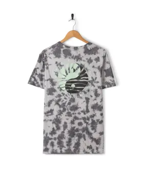 windproof Yinyang Sun - Mens Tie Dye Short Sleeve T-Shirt -Grey