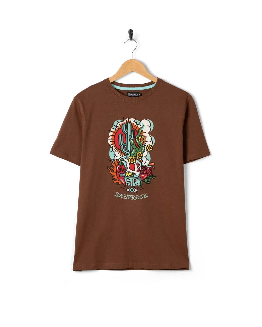 Weekend Style Day-to-Night Look Cactus Flame - Mens T-Shirt - Brown