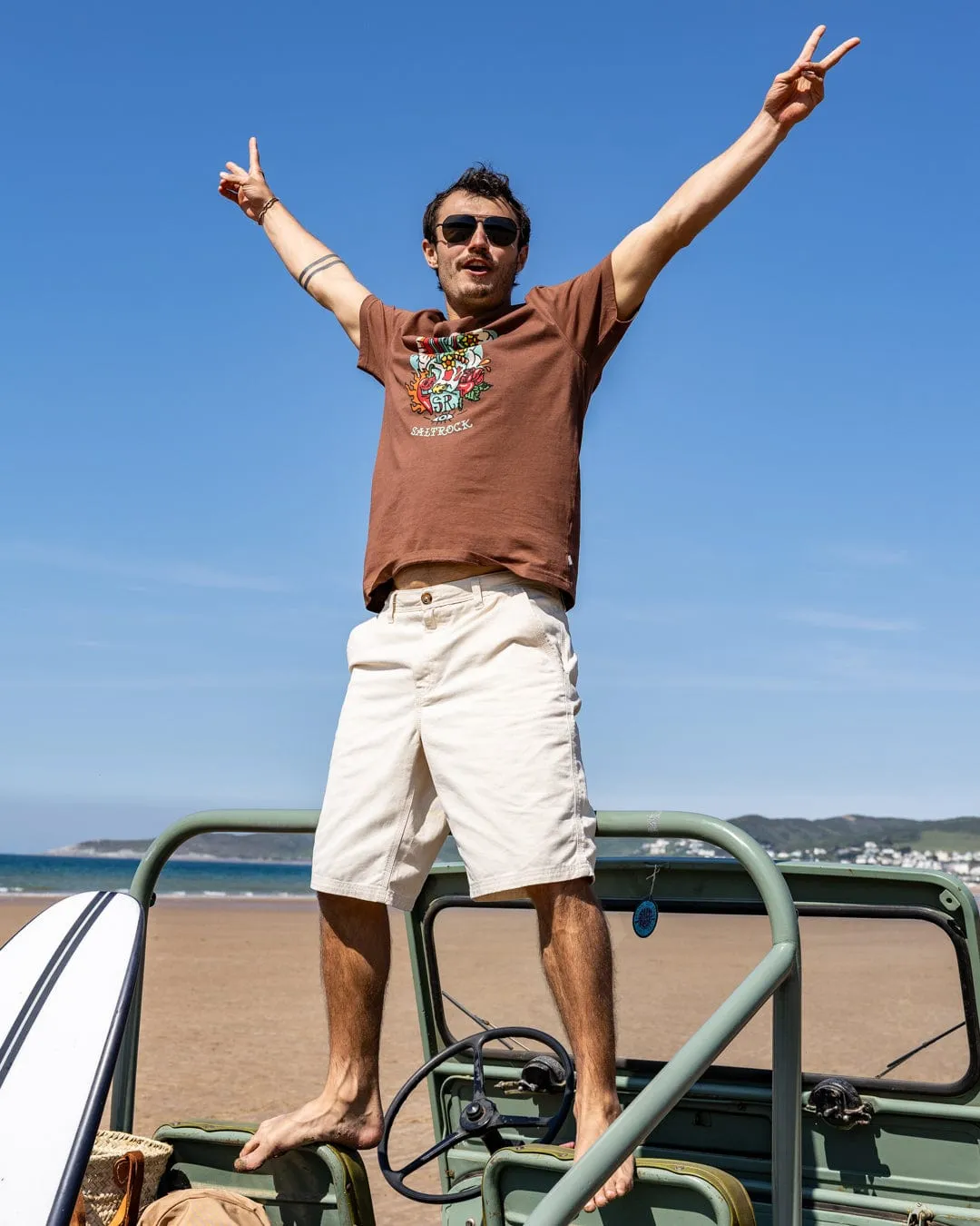 Cactus Flame - Mens T-Shirt - Brown All-Season Comfort Wear