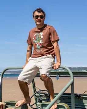 Wrinkle Free Fabric Cactus Flame - Mens T-Shirt - Brown