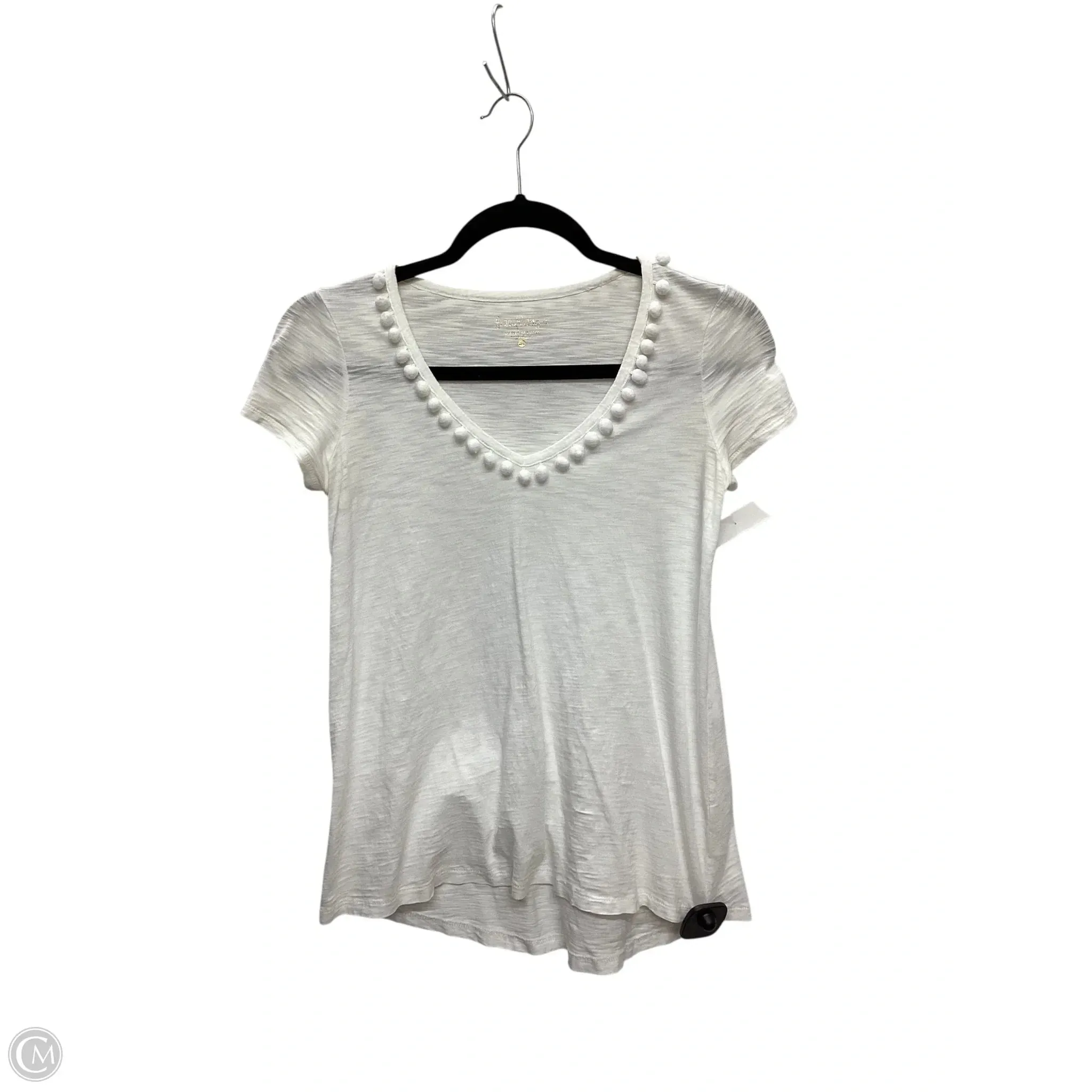 Anti Pilling Surface Top Short Sleeve Designer By Lilly Pulitzer In White, Size: Xs