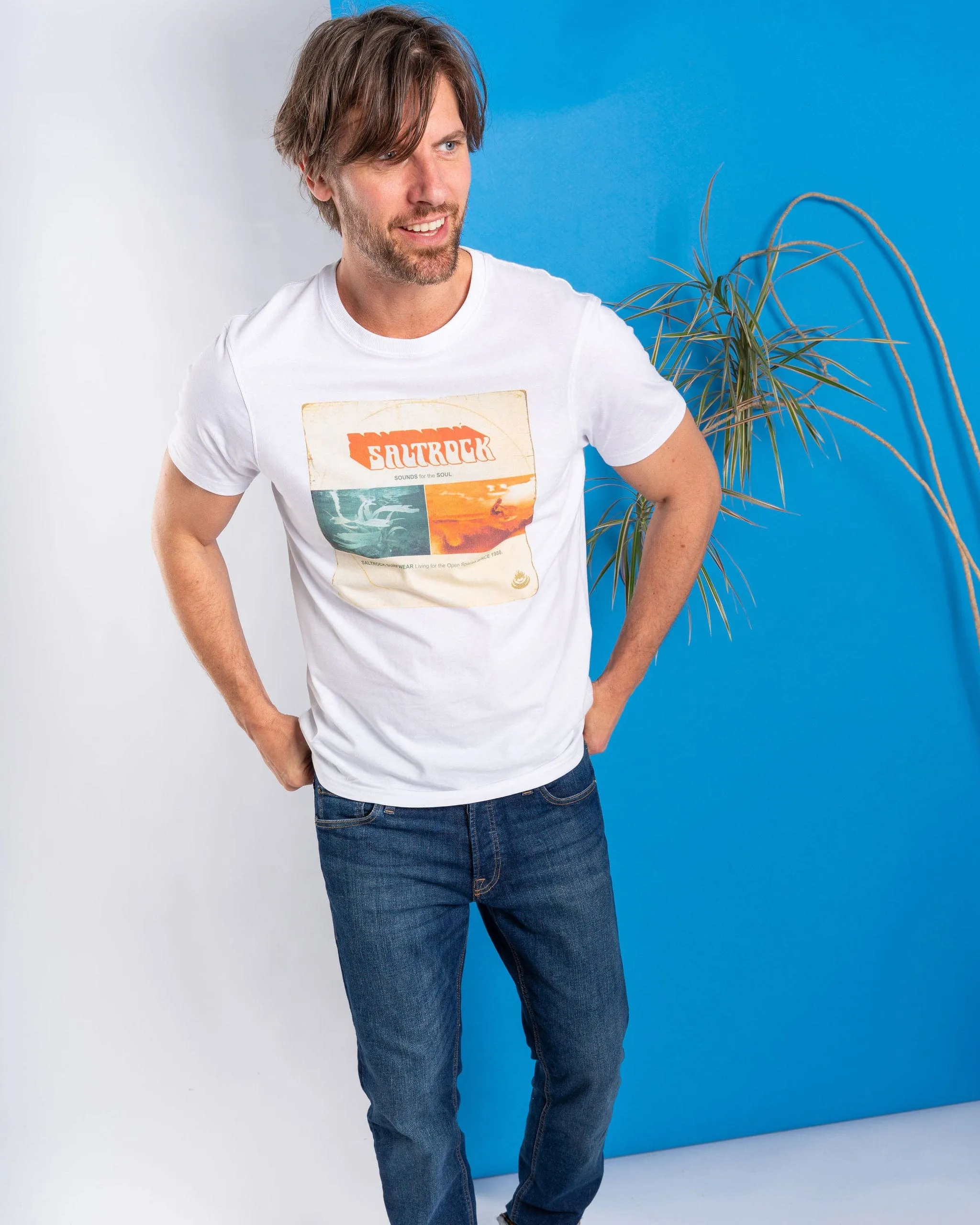 TemperatureControl Fabric Casual Vibes Sounds For The Soul - Mens T-Shirt - White