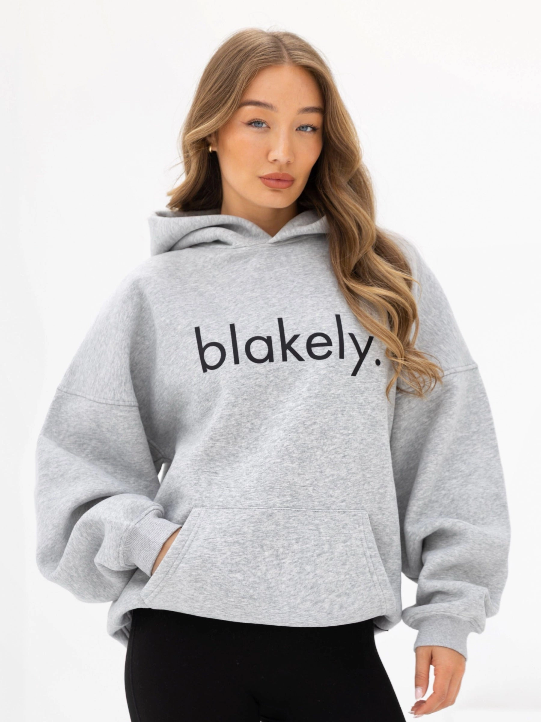 Logo Oversized Hoodie - Marl Grey Trend Feel