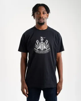Soft Texture MoistureWicking Newcastle United Men's Black Raglan Crest T-Shirt