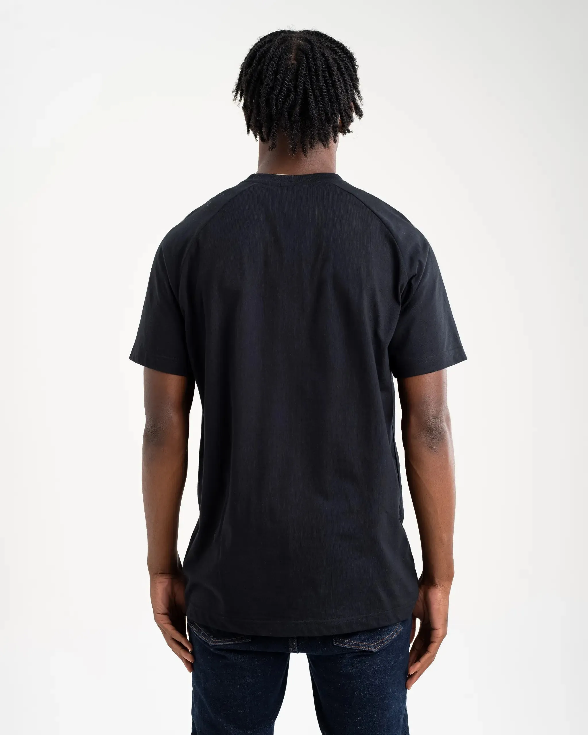 Cross Grain Knit Newcastle United Men's Black Raglan Crest T-Shirt