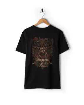 Timeless Style Beach relaxation Stag Tattoo - Mens Short Sleeve T-Shirt - Black