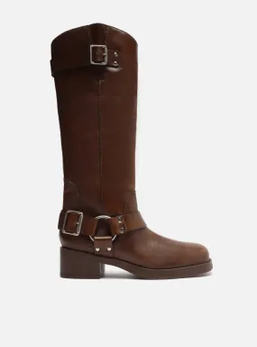 Clara Leather Block Boot Seamless Comfort Active Nomad