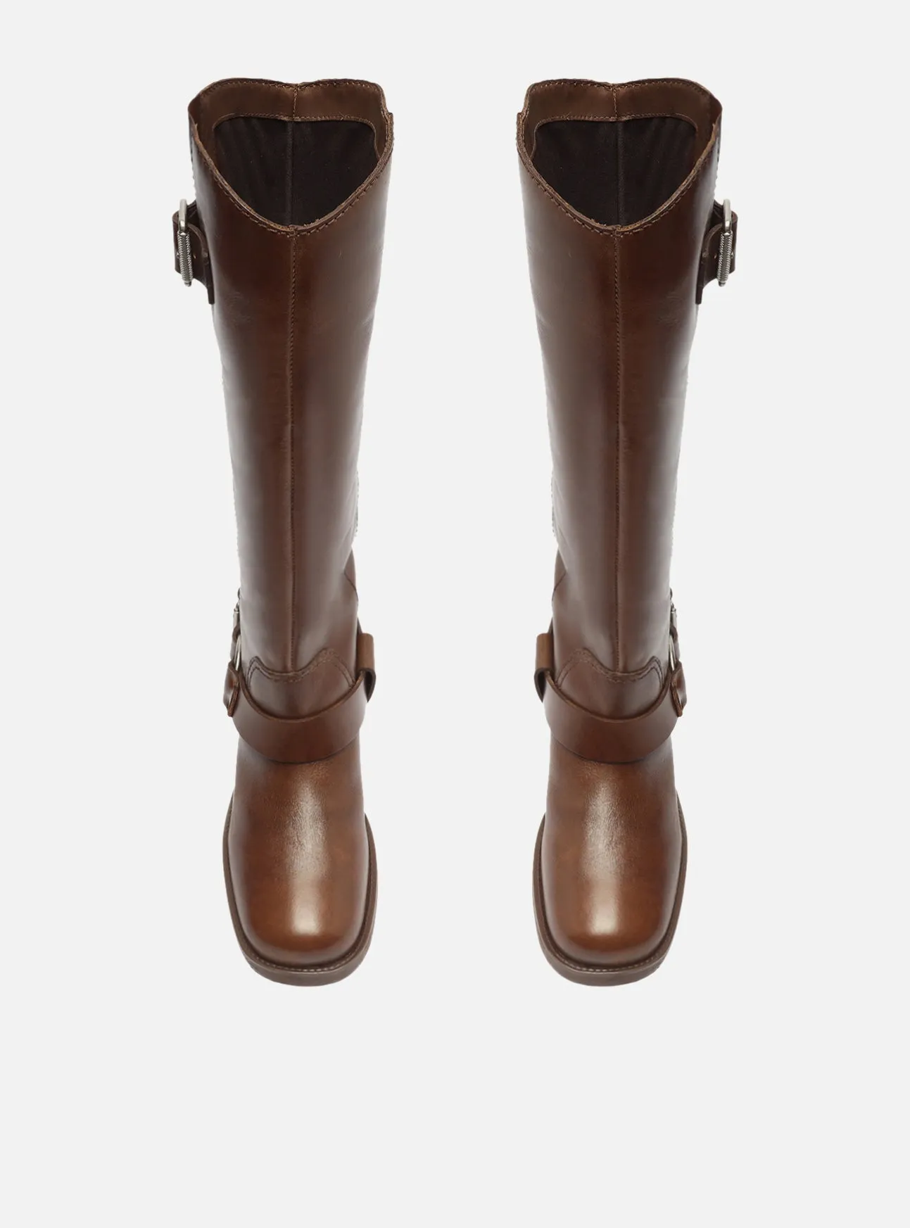 Clara Leather Block Boot Comfortable Insole