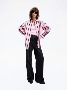 Cotton Poplin Striped Shirt Quick Refresh Material