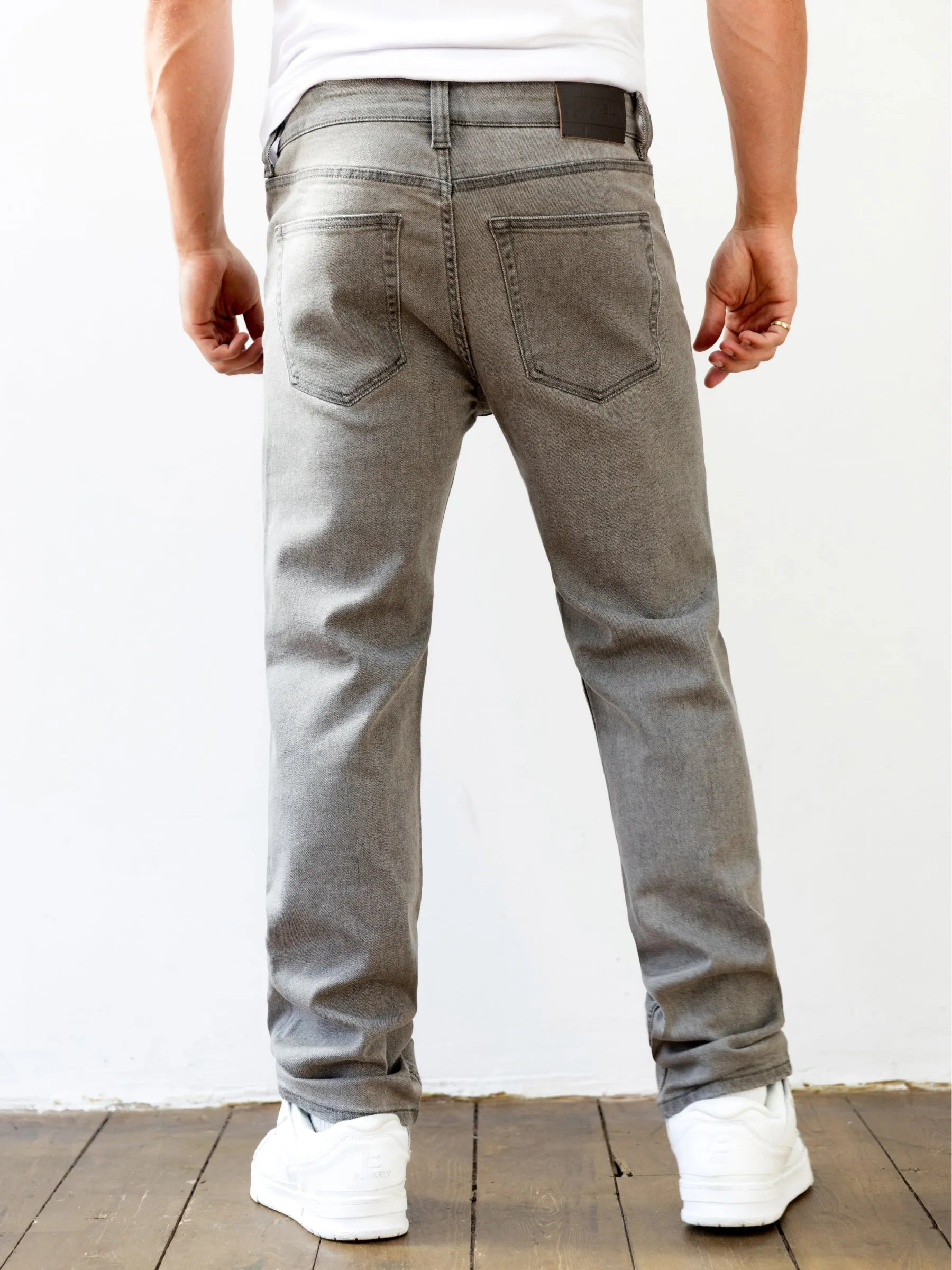 Vol.13 Straight Jeans - Grey Sandblasted Details