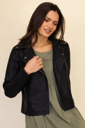 Rebel Black Biker Jacket Compact Packable