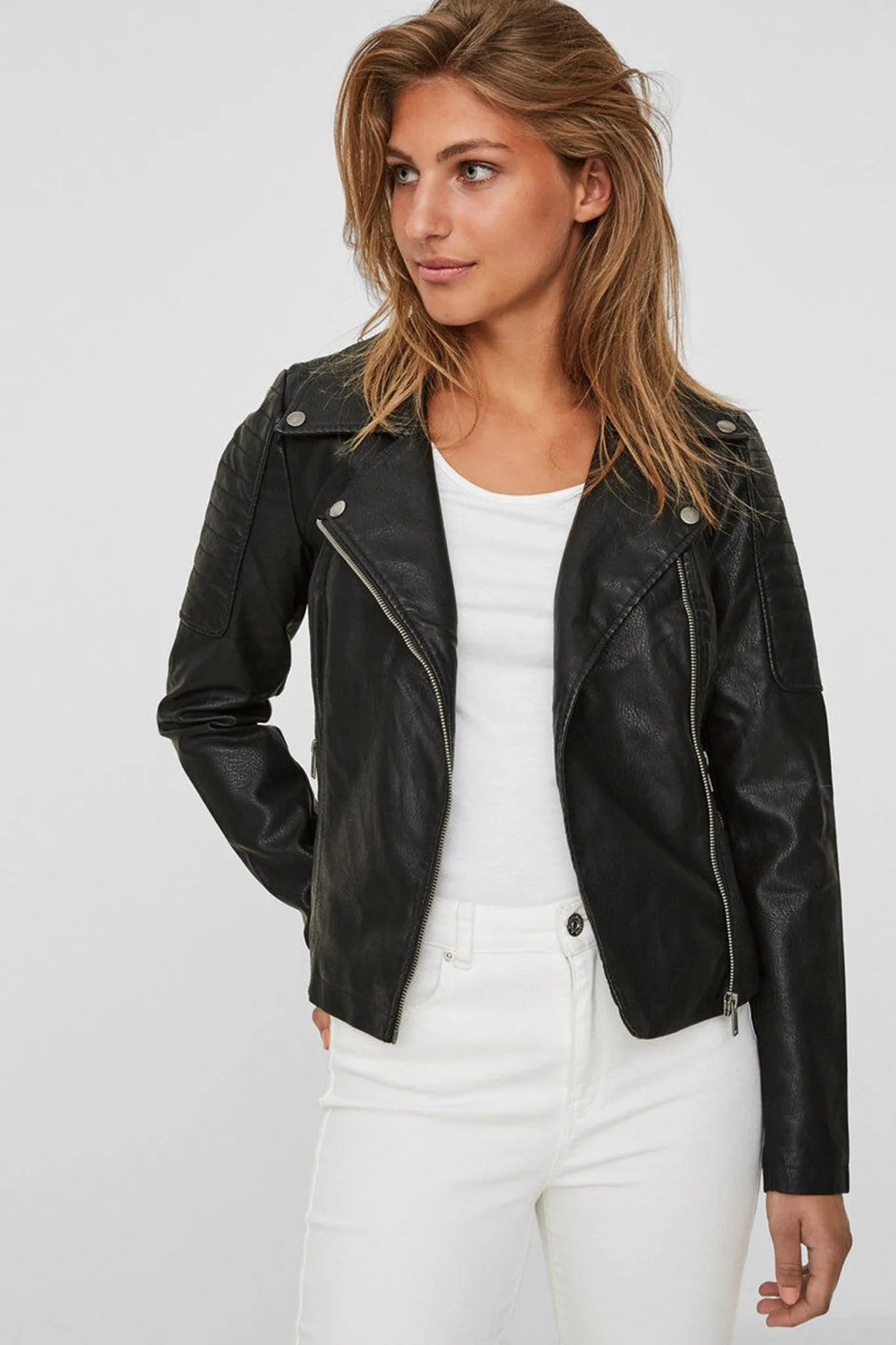 Adjustable Hood Rebel Black Biker Jacket
