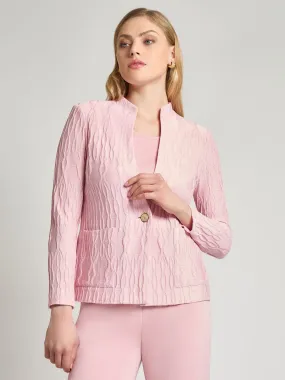 Tailored Raised Geometric Knit Jacket - Vanity Fit OdorResistant Treatment Mid Length Design