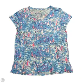 Flex Fit Popular Top Short Sleeve Designer By Lilly Pulitzer In Blue, Size: Xxl