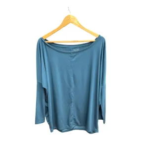 ButterySoftTextile Athletic Top Long Sleeve Crewneck By Athleta In Blue & Brown, Size: Xl